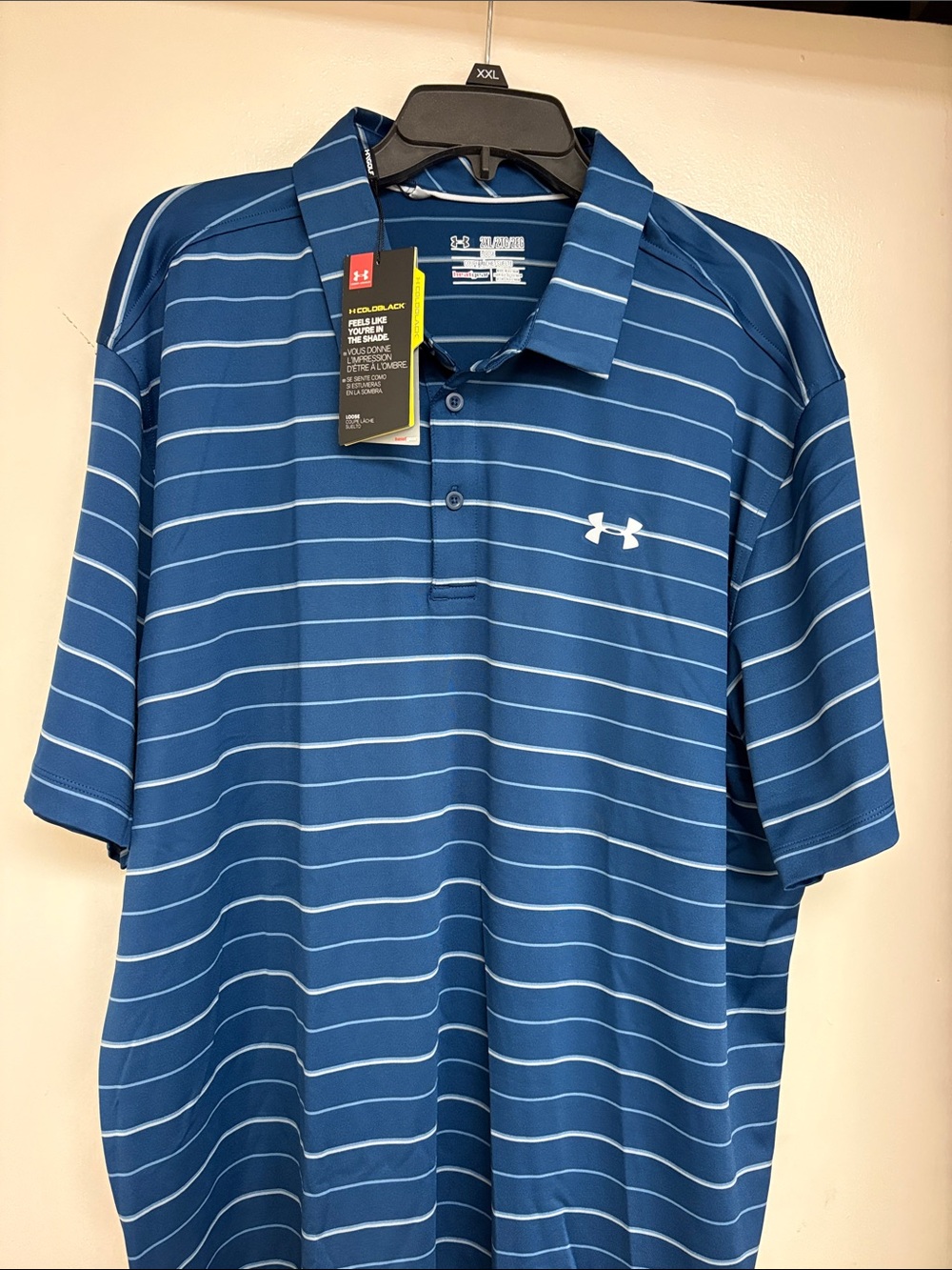 Under Armour Men's Blue Striped Performance Polo